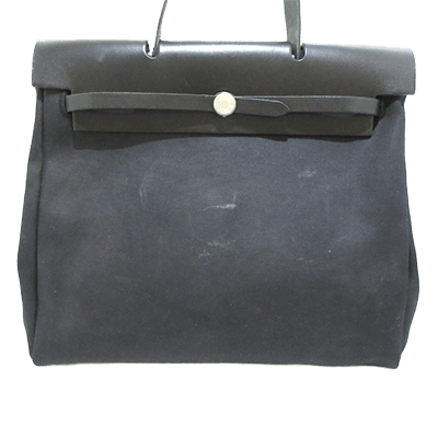 エルメス エールバッグMM 黒 トワルオフィシエ×ボックスカーフ