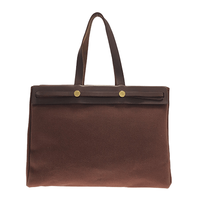 エルメス エールバッグ カバスMM ダークブラウン×テール トワルオフィシエ×ボックスカーフ