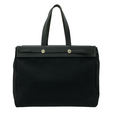 エルメス エールバッグ カバスMM 黒 トワルオフィシエ×ボックスカーフ