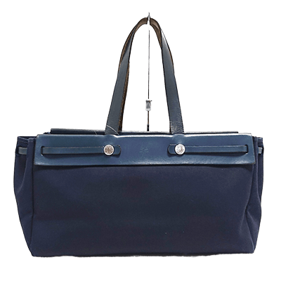 エルメス エールバッグ カバスMM ダークネイビー トワルオフィシエ×ボックスカーフ