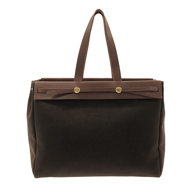 エルメス エールバッグ カバスMM ダークブラウン トワルオフィシエ×ボックスカーフ