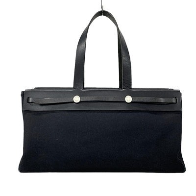 エルメス エールバッグ カバスMM 黒 トワルオフィシエ×ボックスカーフ