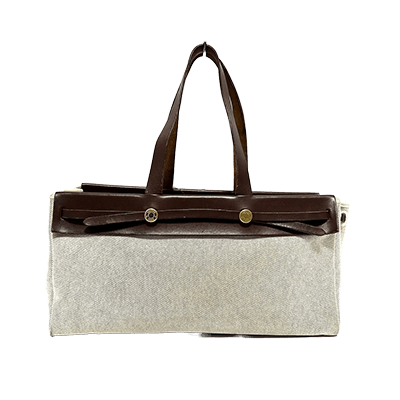 エルメス エールバッグ カバスMM アイボリー×ダークブラウン×テール トワルアッシュ×ボックスカーフ