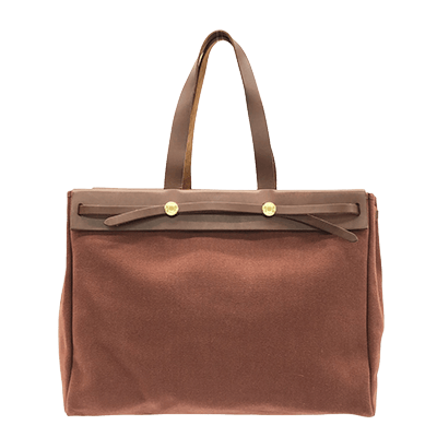 エルメス エールバッグ カバスMM ダークブラウン トワルオフィシエ×ボックスカーフ