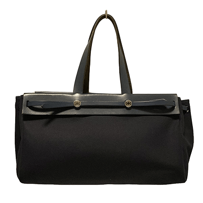 エルメス エールバッグ カバスMM ダークネイビー トワルオフィシエ×ボックスカーフ