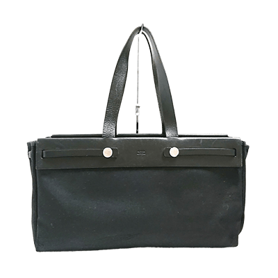 エルメス エールバッグ カバスMM 黒 トワルオフィシエ×ボックスカーフ