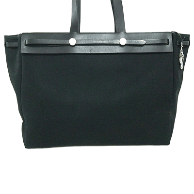 エルメス エールバッグ カバスMM 黒 トワルオフィシエ×レザー