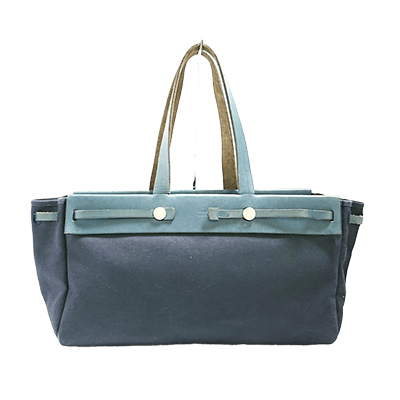 エルメス エールバッグ カバスMM ダークネイビー トワルオフィシエ×ボックスカーフ