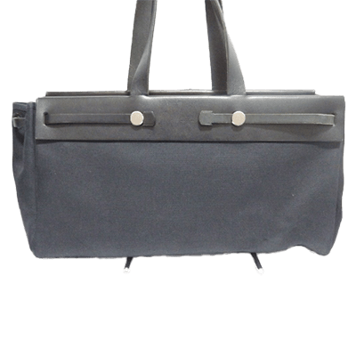 エルメス エールバッグ カバスMM 黒 トワルオフィシエ×ボックスカーフ