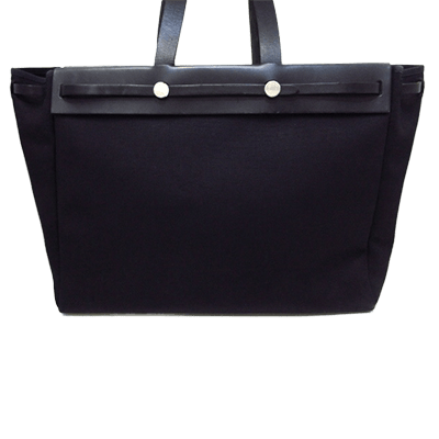 エルメス エールバッグ カバスMM 黒 トワルオフィシエ×レザー