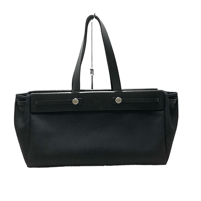 エルメス エールバッグ カバスMM 黒 トワルオフィシエ×ボックスカーフ