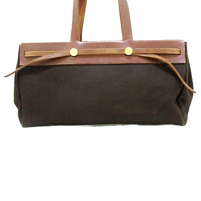 エルメス エールバッグ カバスMM ダークブラウン トワルオフィシエ×ボックスカーフ