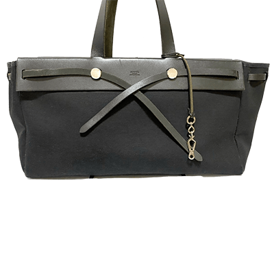 エルメス エールバッグ カバスMM 黒 トワルオフィシエ×ボックスカーフ