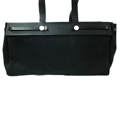 エルメス エールバッグ カバスMM 黒 トワルオフィシエ×ボックスカーフ