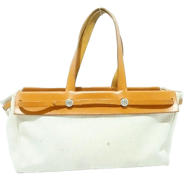 エルメス エールバッグ カバスMM ベージュ×ブラウン トワルアッシュ×ボックスカーフ