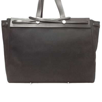 エルメス エールバッグ カバスMM 黒 トワルオフィシエ×レザー