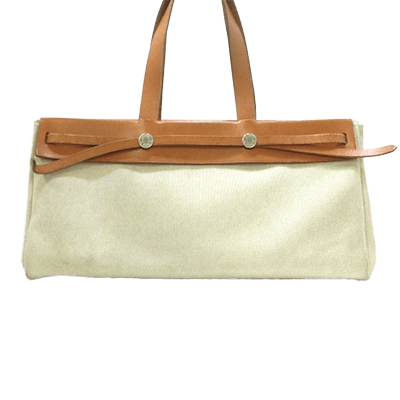 エルメス エールバッグ カバスMM アイボリー×ブラウン トワルアッシュ×ボックスカーフ