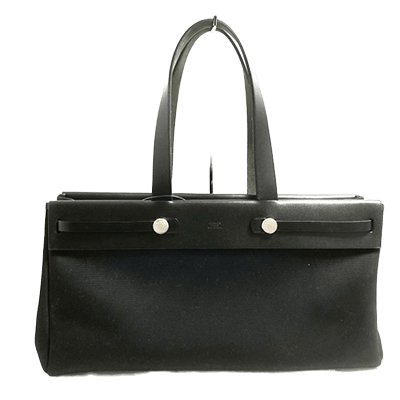 エルメス エールバッグ カバスMM 黒 トワルオフィシエ×ボックスカーフ