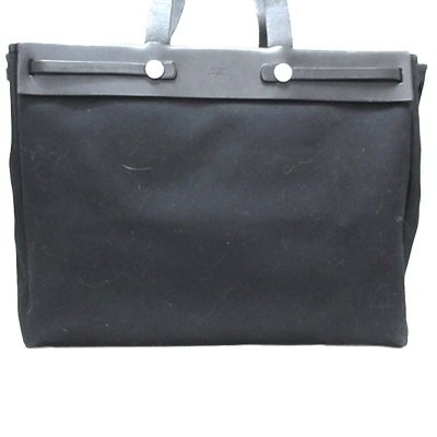 エルメス エールバッグ カバスMM 黒 トワルオフィシエ×ボックスカーフ