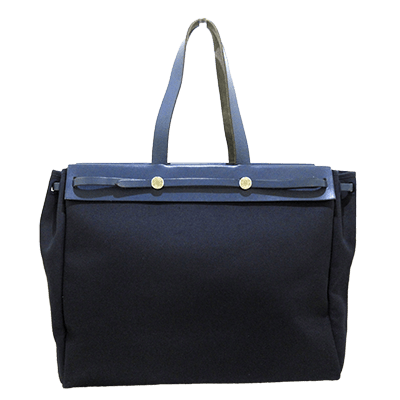 エルメス エールバッグ カバスMM ネイビー×ダークネイビー×マルチ トワルオフィシエ×ボックスカーフ