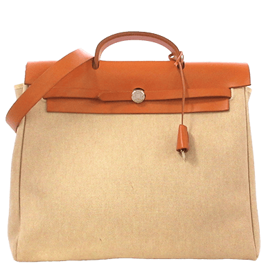 エルメス エールバッグMM アイボリー×ブラウン トワルアッシュ×ボックスカーフ