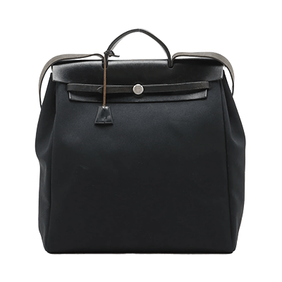 エルメス エールバッグMM トワルオフィシエ×カーフレザー ブラック シルバー