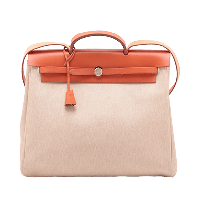 エルメス エールバッグMM トワルアッシュ×ヴァッシュハンター ベージュ シルバー