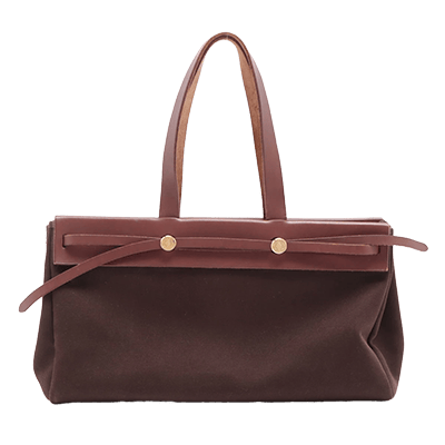 エルメス エールバッグ カバスMM トワルオフィシエ ブラウン ゴールド