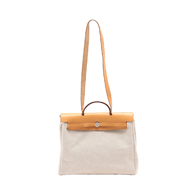 エルメス エールバッグMM トワルアッシュ ベージュ シルバー