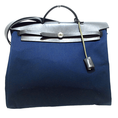 エルメス エールバッグMM ネイビー×黒 トワルオフィシエ×ボックスカーフ