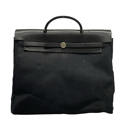 エルメス エールバッグMM 黒 トワルオフィシエ×レザー