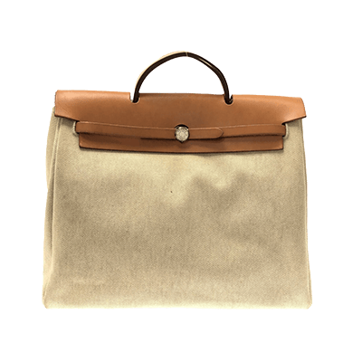 エルメス エールバッグMM アイボリー×ブラウン トワルアッシュ×ボックスカーフ