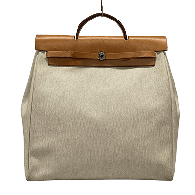 エルメス エールバッグMM アイボリー×ブラウン トワルアッシュ×ボックスカーフ