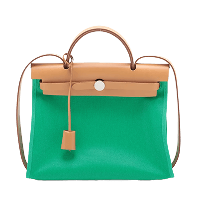 エルメス エールバッグジップPM トワルアッシュベルリンヌ グリーン シルバー