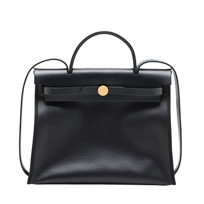 エルメス エールバッグジップPM トワルアッシュベルリンヌxレザー ネイビー ゴールド