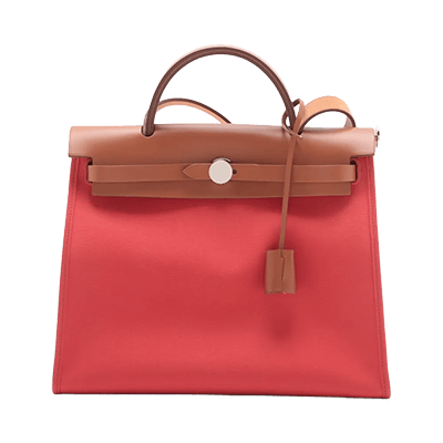 エルメス エールバッグジップPM トワルGM ベージュ シルバー