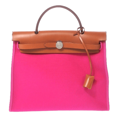 エルメス エールバッグジップPM ピンク×ライトブラウン トワルオフィシエ×ヴァッシュハンター