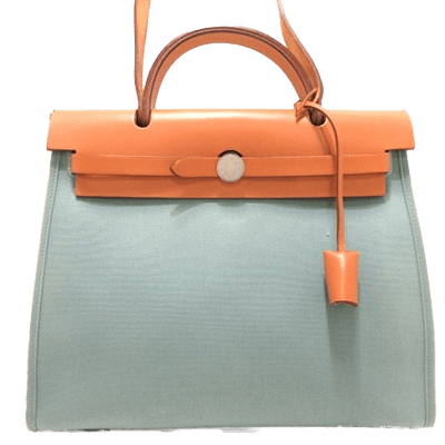 エルメス エールバッグジップPM ライトグリーン×ライトブラウン トワルオフィシエ×ボックスカーフ