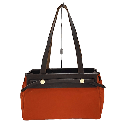 エルメス エールバッグカバスPM オレンジ×ダークブラウン トワルオフィシエ×ボックスカーフ