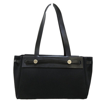 エルメス エールバッグカバスPM 黒 トワルオフィシエ×ボックスカーフ