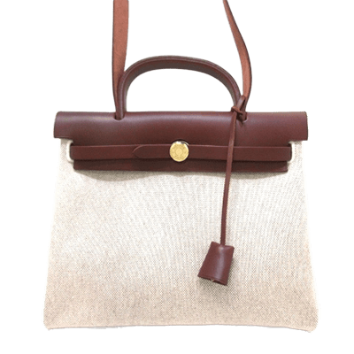 エルメス エールバッグPM ブラウン×マルチ トワルオフィシエ×ボックスカーフ