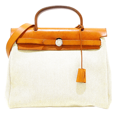 エルメス エールバッグPM ベージュ×ライトブラウン キャンバス×レザー