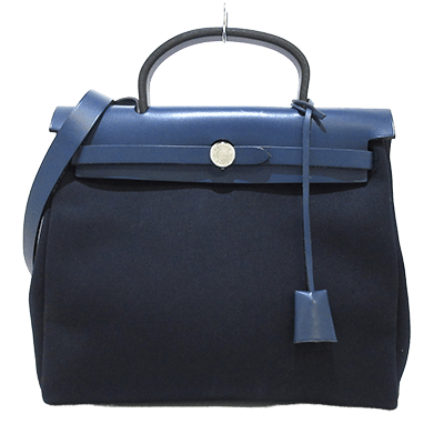 エルメス エールバッグPM ダークネイビー トワルオフィシエ×ボックスカーフ