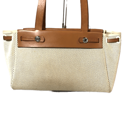 エルメス エールバッグカバスPM アイボリー×ブラウン トワルGM×ボックスカーフ