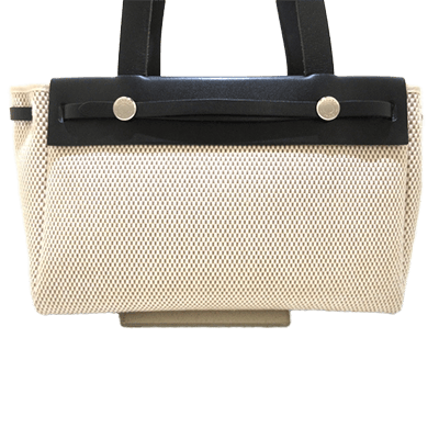 エルメス エールバッグカバスPM アイボリー×カーキ×黒 トワルGM×ボックスカーフ