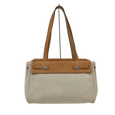 エルメス エールバッグカバスPM ブラウン×アイボリー ボックスカーフ×トワルGM