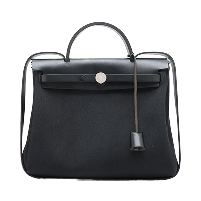 エルメス エールバッグ ジップ アドPM トワルオフィシエ×カーフレザー ブラック シルバー