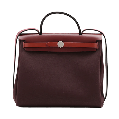 エルメス エールバッグジップPM トワルオフィシエ×カーフレザー ピンク シルバー