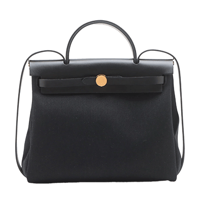 エルメス エールバッグジップPM トワルミリタリー×レザー パープル シルバー