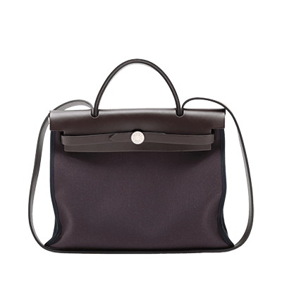 エルメス エールバッグTPM トワルGM×カーフレザー ベージュ シルバー